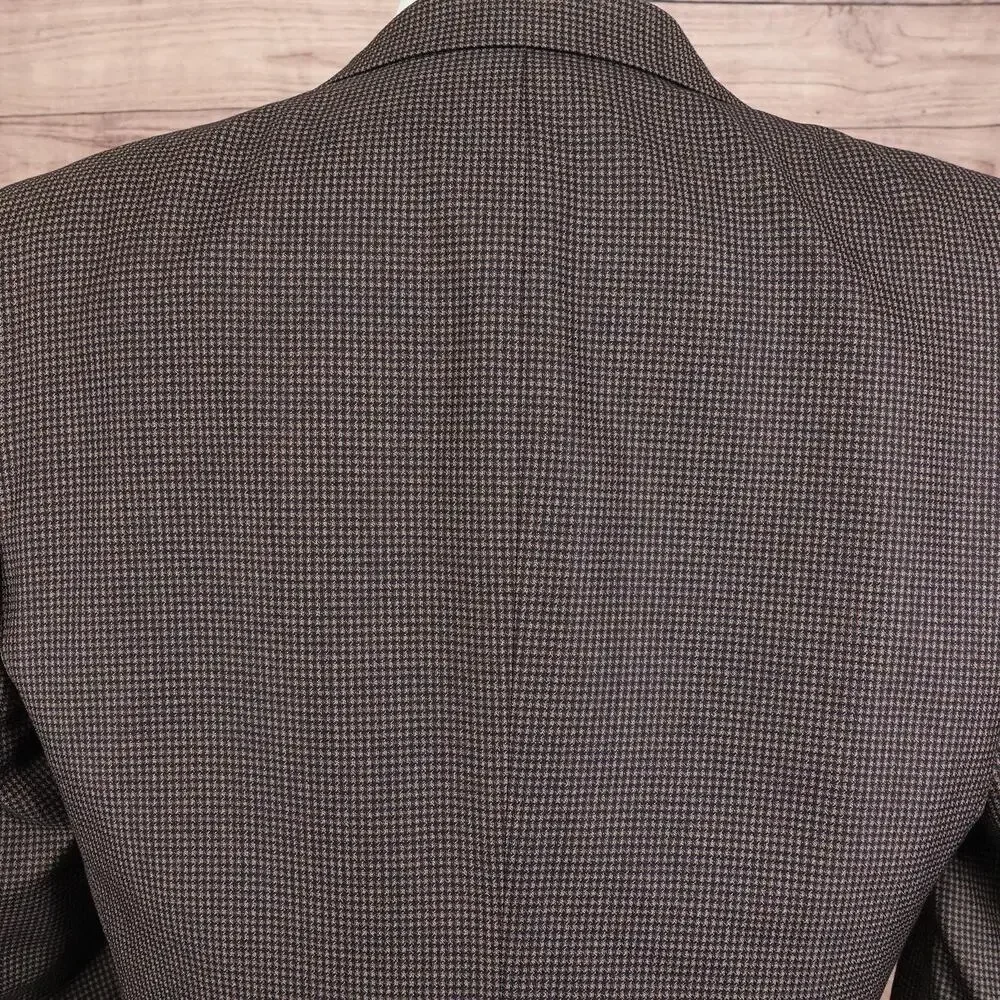 Hickey Freeman Blazer Mens 42L Brown Silk Wool Sport Coat 2‎ Button